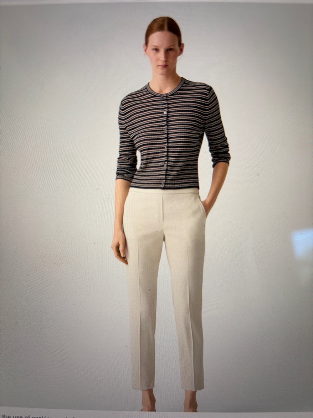 Theory Treeca Pull-On Pant in Good Linen. Size 0. White Clay. Like new.